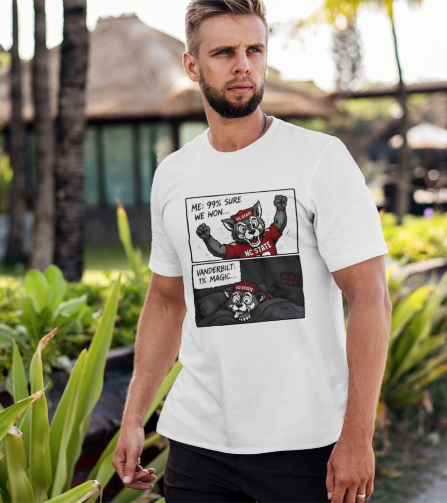 NC State Wolfpack 99 Percent Sure We Won Vanderbilt 1 Percent Magic Comic T-Shirt
