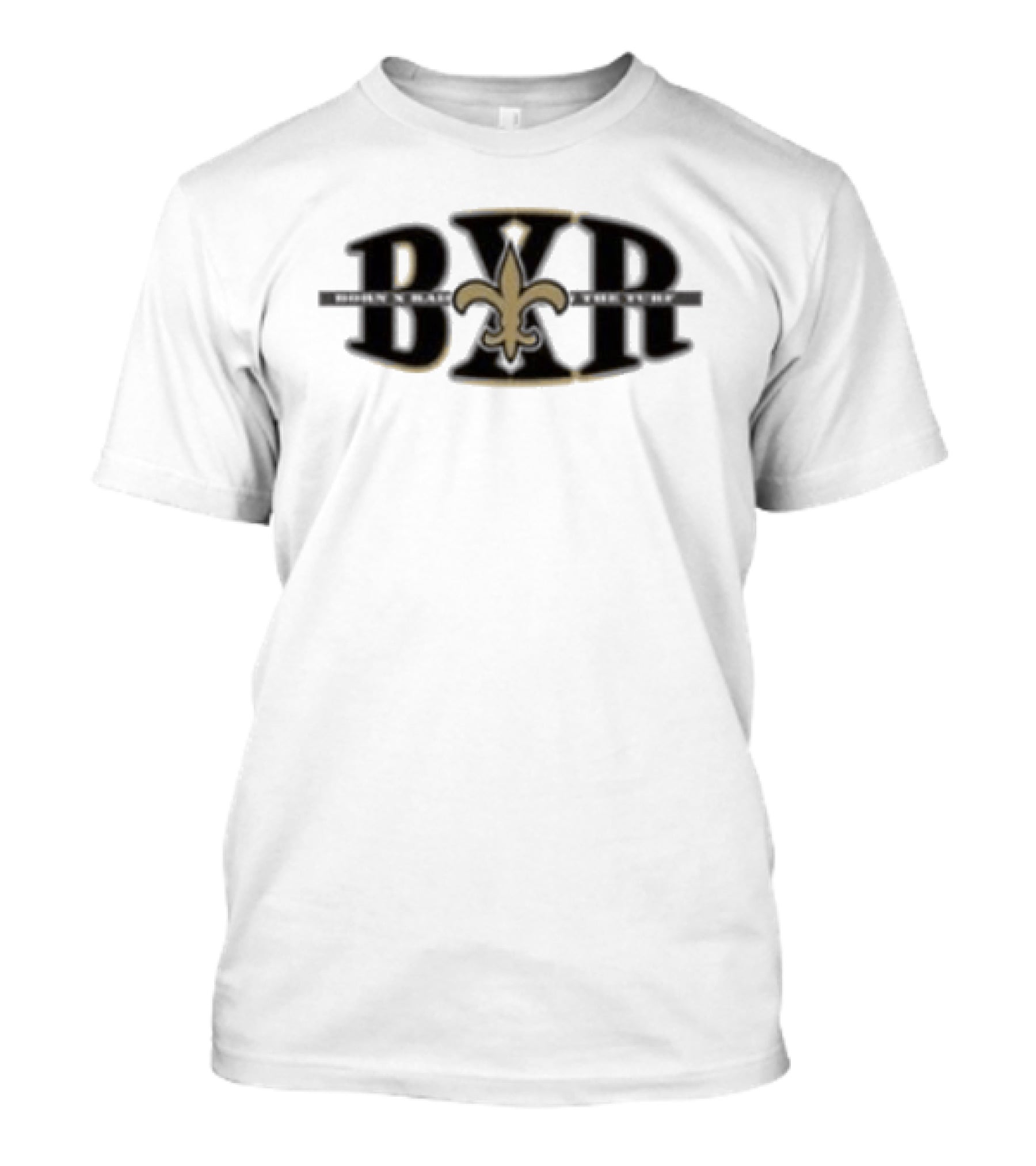 New Orleans Saints BXR Born X Raised Fleur De Lis Block Letter T-Shirt