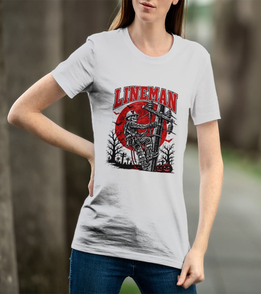 Texas Tech Red Raiders Lineman Halloween Skeleton Scene 2026 T-Shirt