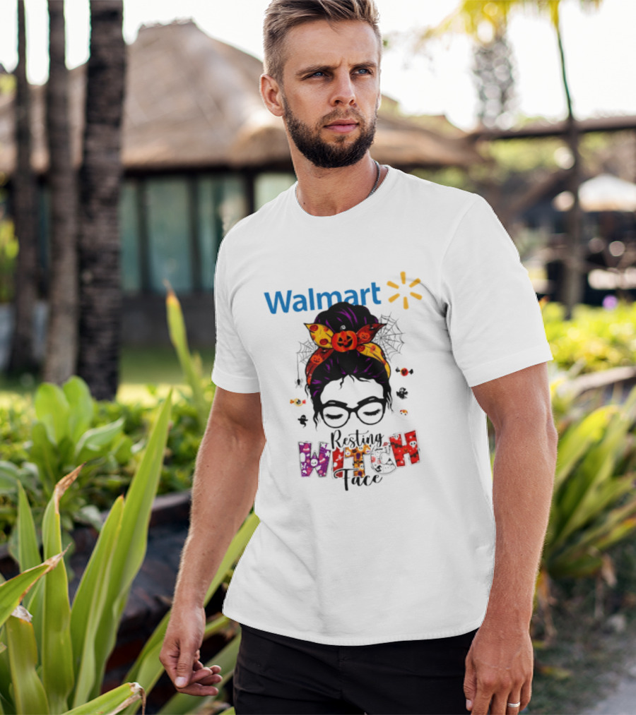 Walmart Resting Witch Face Halloween 2026 Pumpkin Glasses Fun T-Shirt