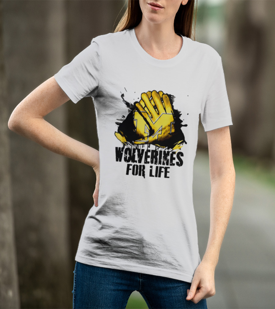 Michigan Wolverines M Symbol Wolverines For Life T-Shirt