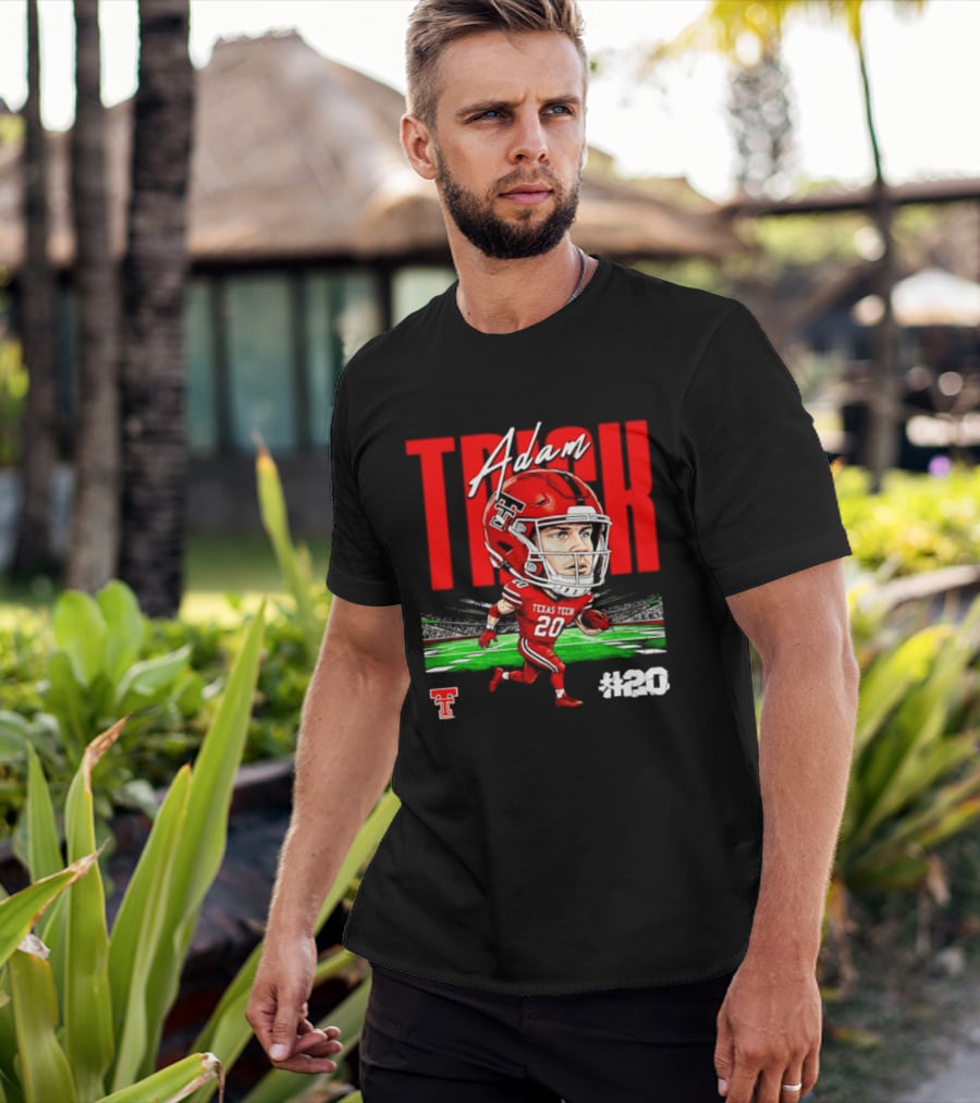 Adam Trick Texas Tech Red Raiders Football Caricature Stadium #20 T-Shirt