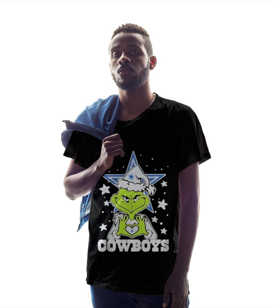 Dallas Cowboys Grinch Love Hands Christmas Star 2026 Football T-Shirt