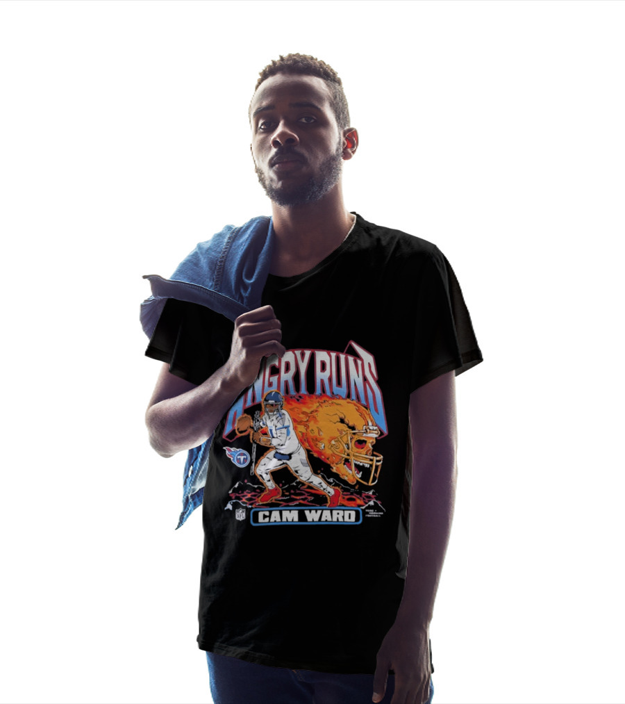 Angry Runs Cam Ward NFL Titan Flame Football Player T-Shirt