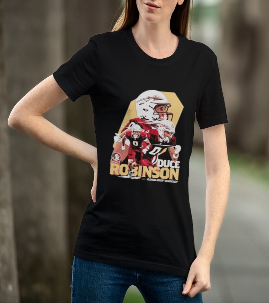Duce Robinson Florida State Seminoles Football NCAA Player Action Montage T-Shirt
