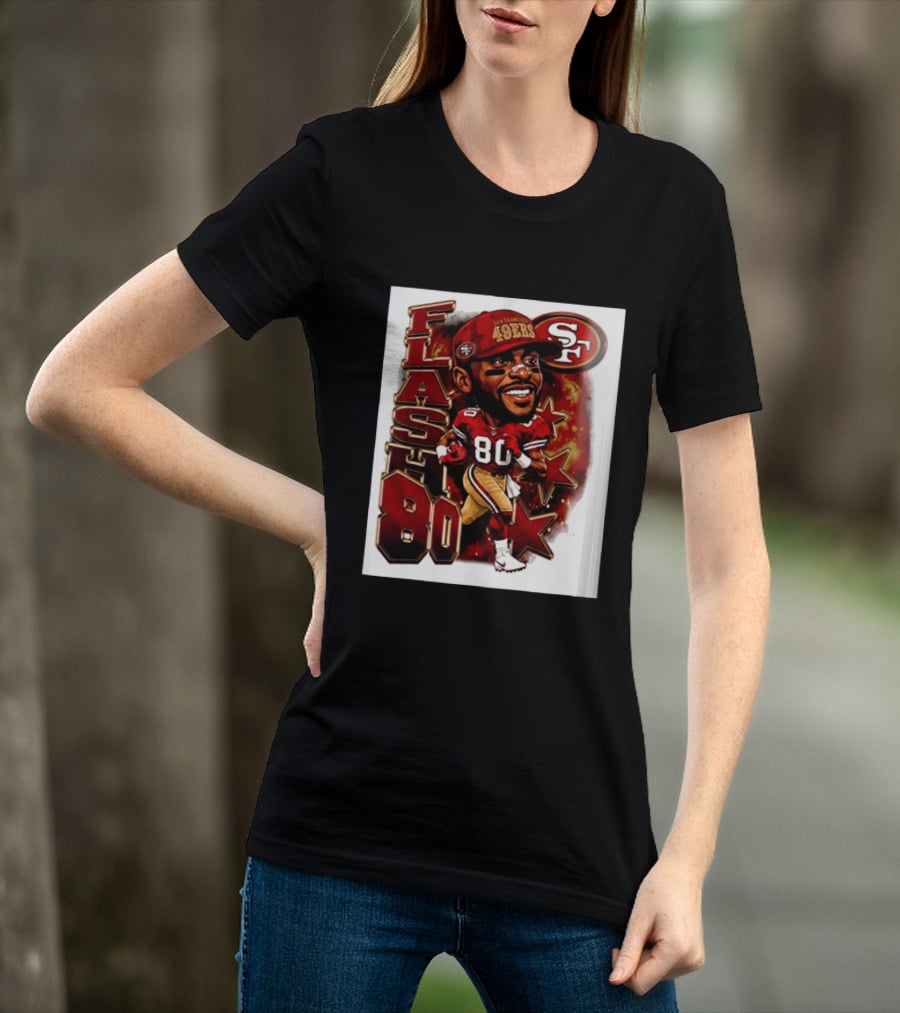 Flash Jerry Rice 80 San Francisco 49ers Caricature SF T-Shirt