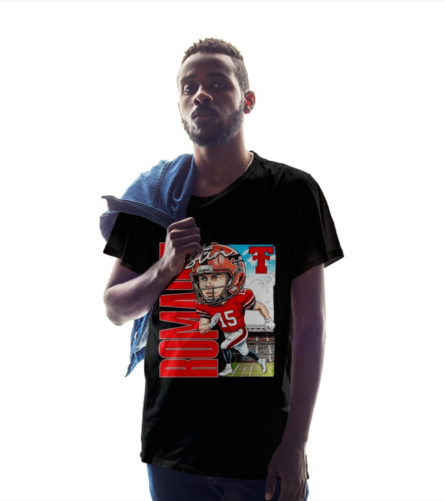 Austin Romaine Texas Tech Red Raiders Football NCAA Stadium Caricature T-Shirt