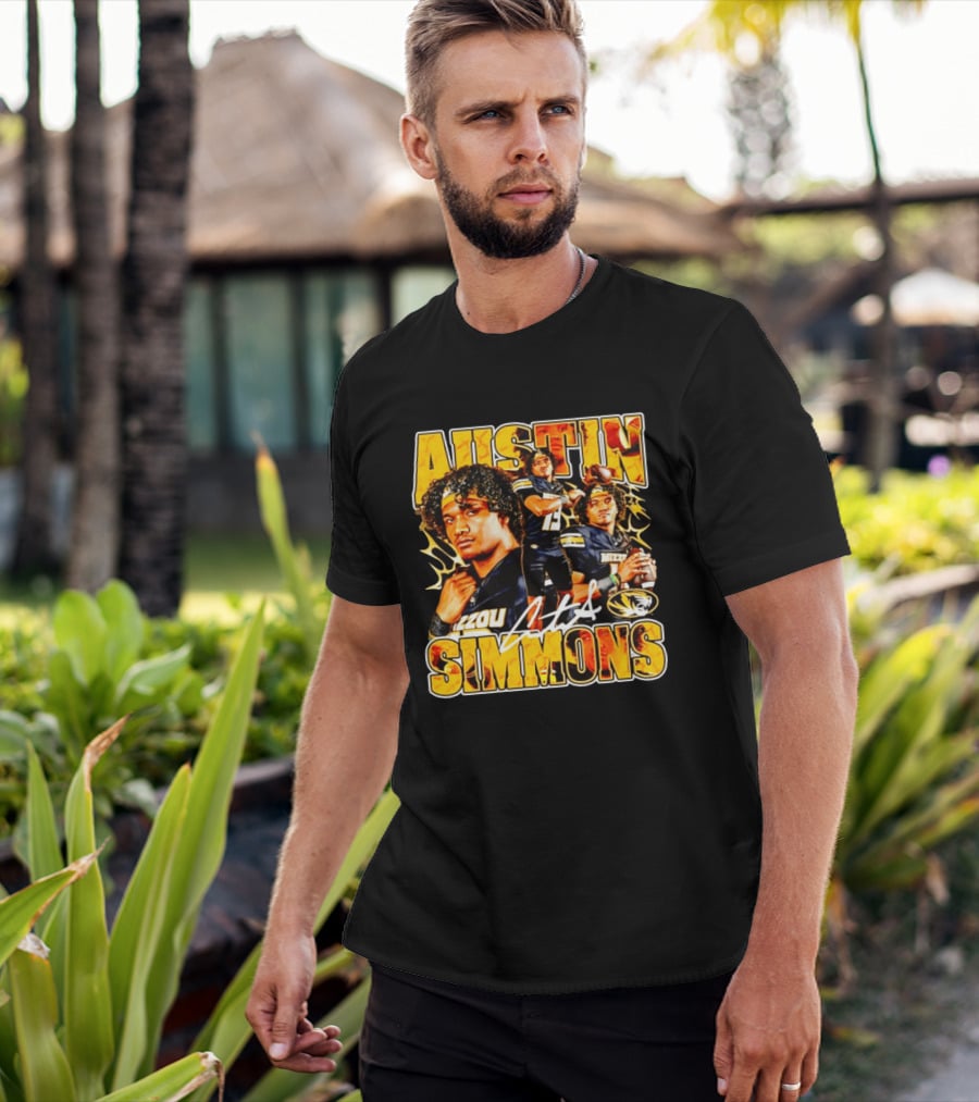 Austin Simmons Mizzou Tigers Football NCAA Player Collage T-Shirt