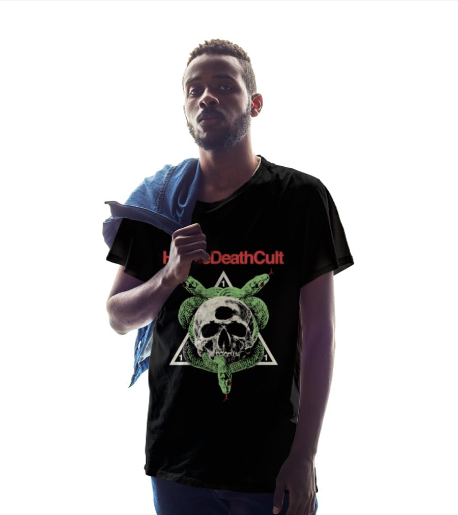Hippie Death Cult Skull Snake Triangle Doom Metal T-Shirt