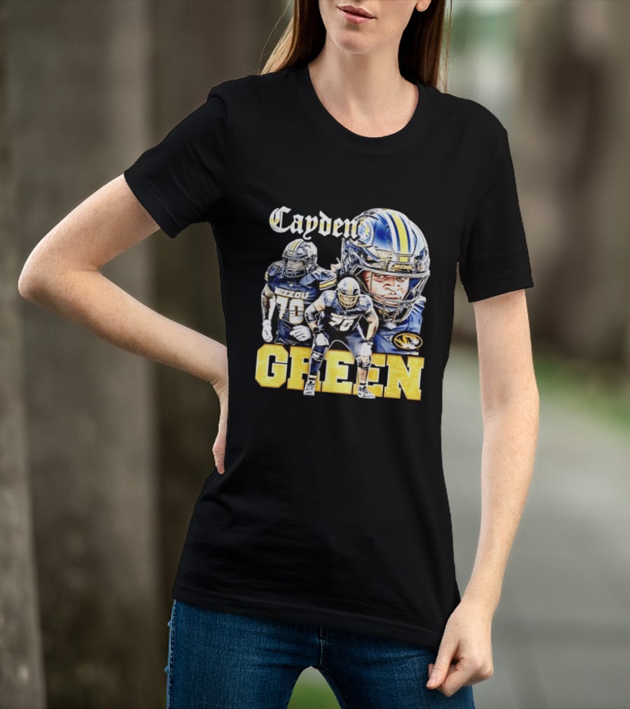 Cayden Green Mizzou 70 Missouri Tigers NCAA Football T-Shirt