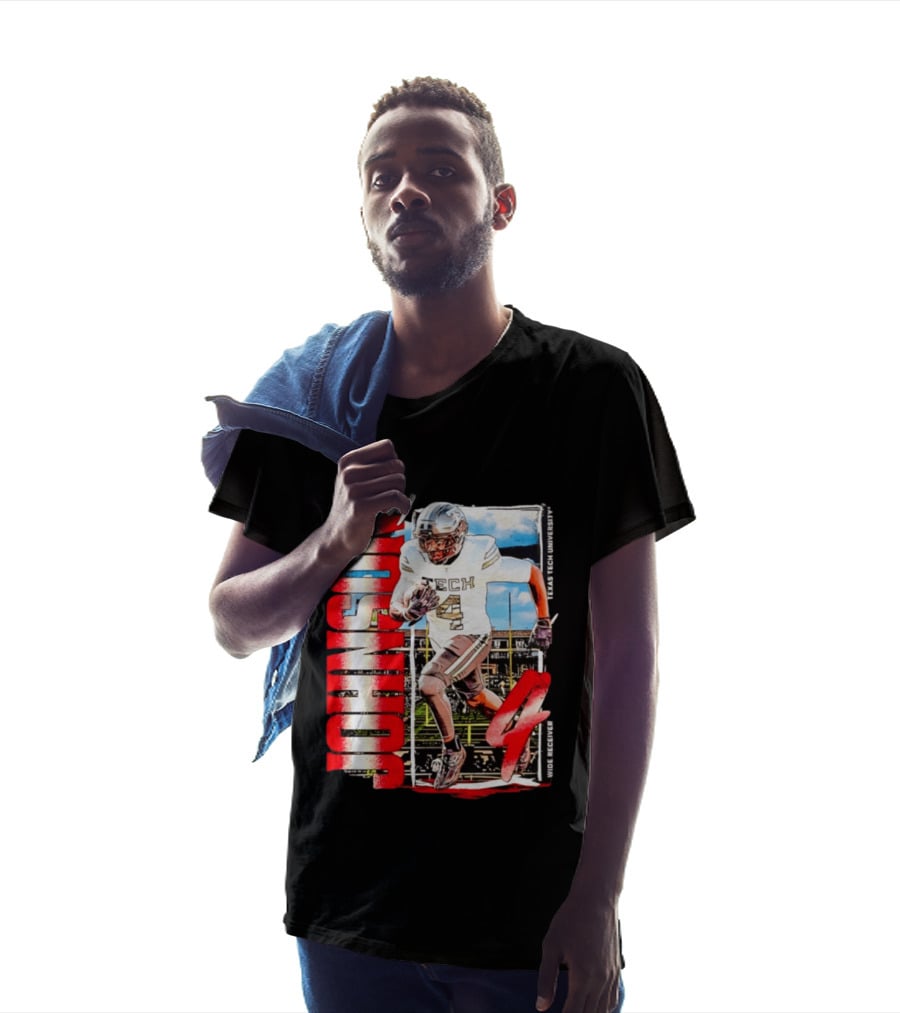 Kenny Johnson Texas Tech Red Raiders Wide Receiver Football NCAA Cards Stadium T-Shirt
