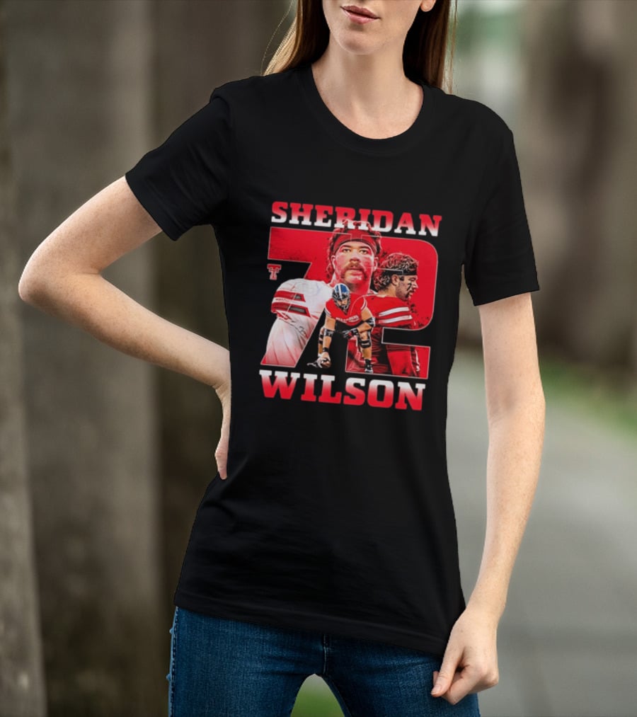 Sheridan Wilson 72 Texas Tech Red Raiders Football NCAA T-Shirt