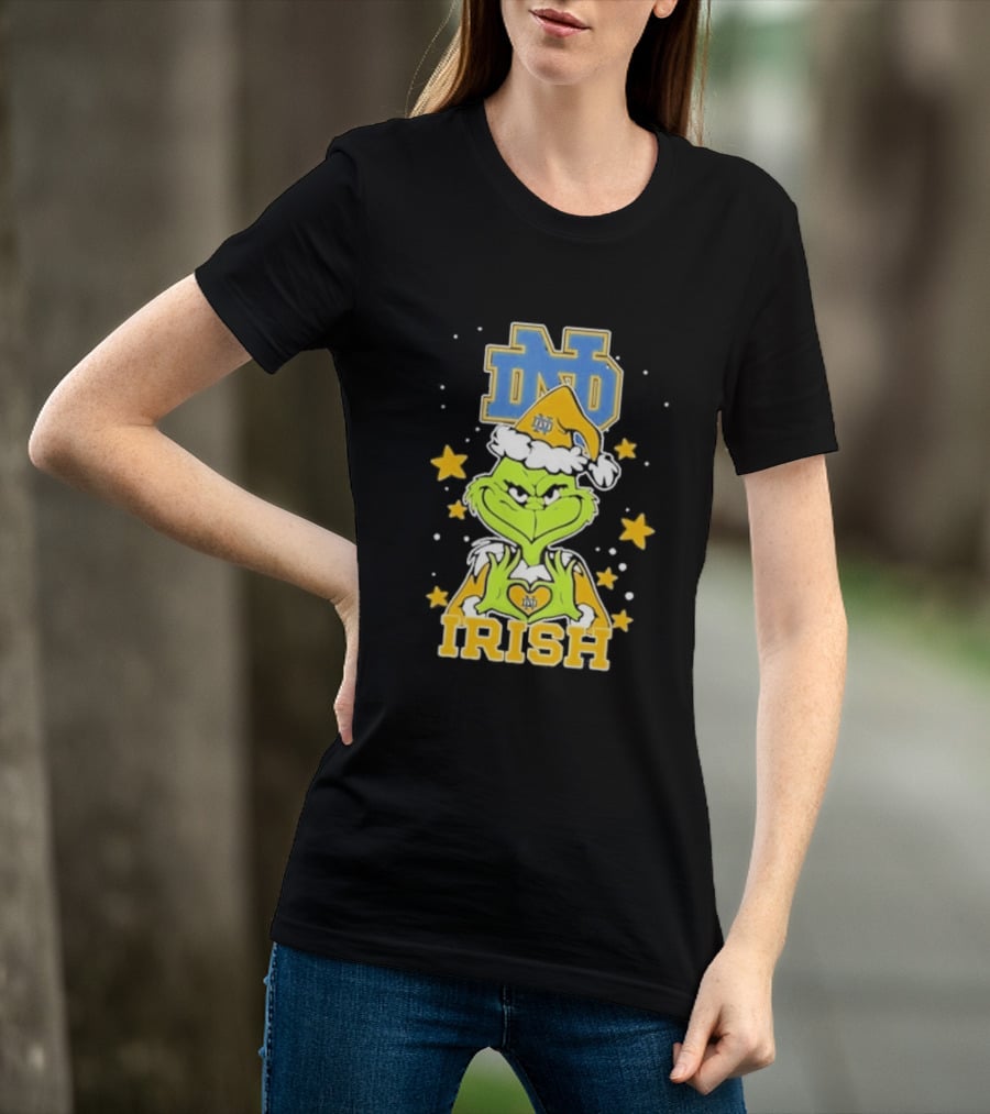 Notre Dame Fighting Irish Grinch Love Hands Christmas 2026 Football T-Shirt