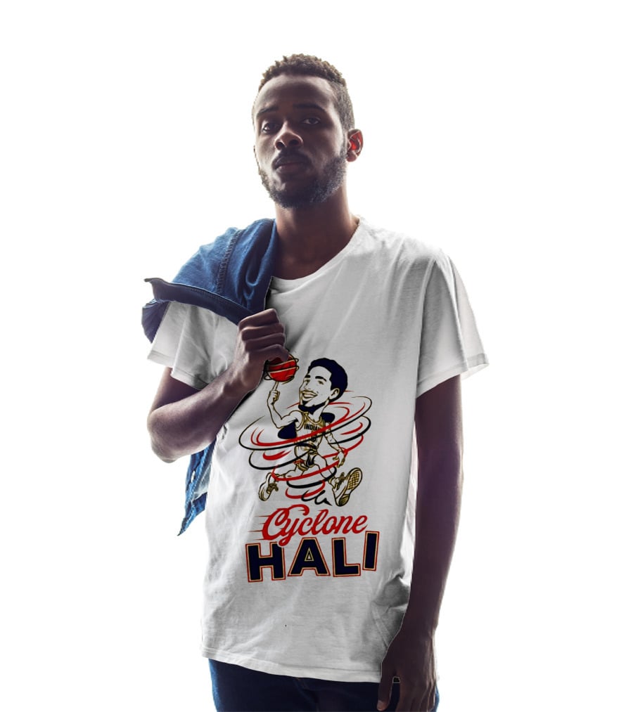 2026 Cyclone Hali Basketball Illustration Red Gold T-Shirt