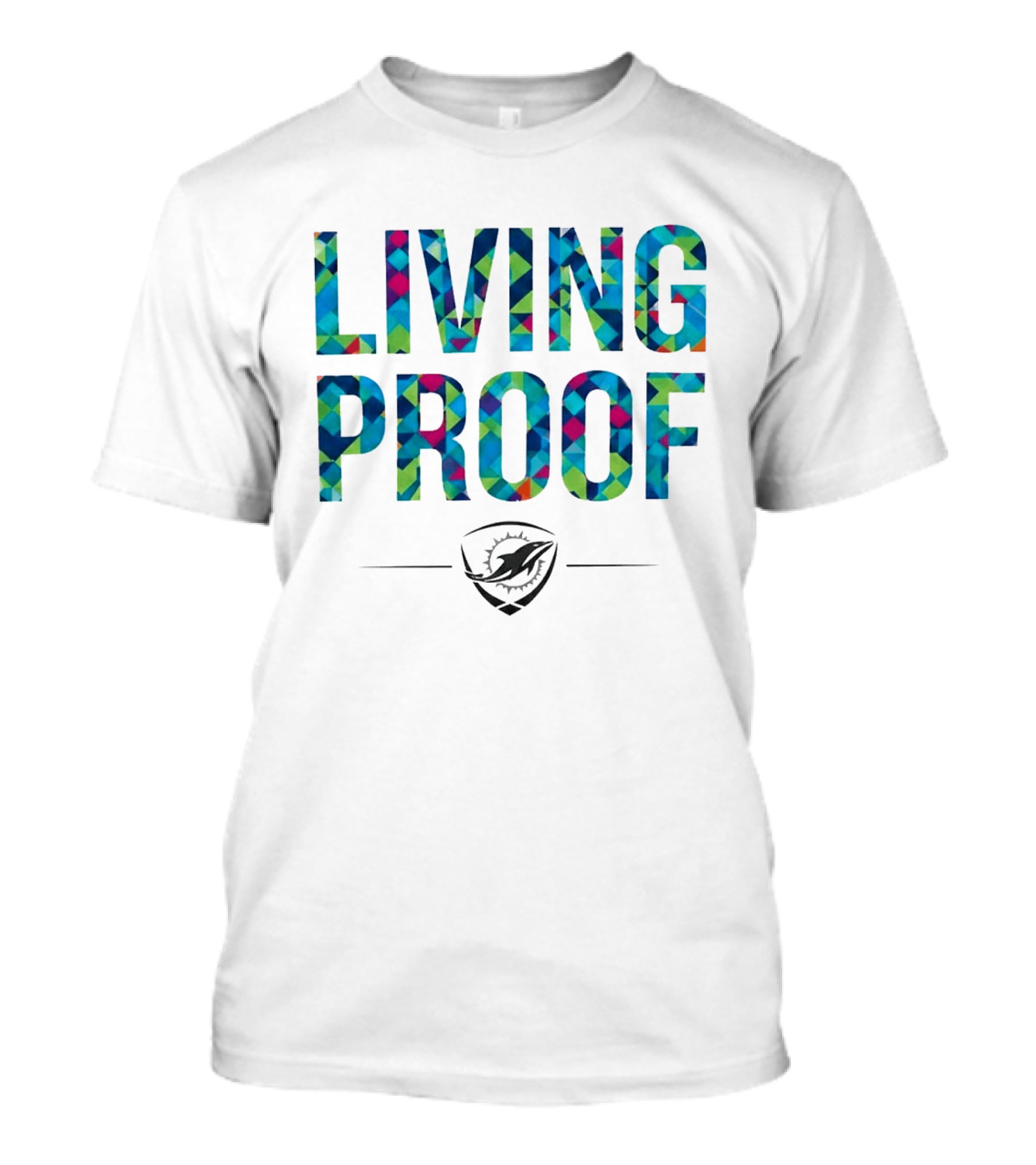 Dolphins Living Proof Crucial Catch Multicolor T-Shirt