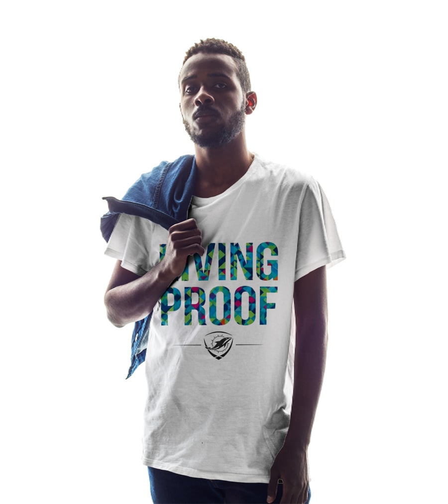 Dolphins Living Proof Crucial Catch Multicolor T-Shirt