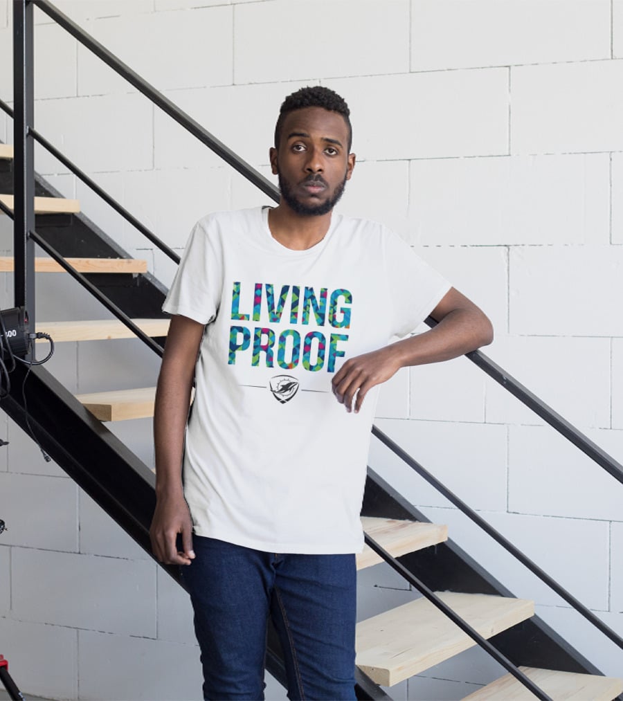 Dolphins Living Proof Crucial Catch Multicolor T-Shirt