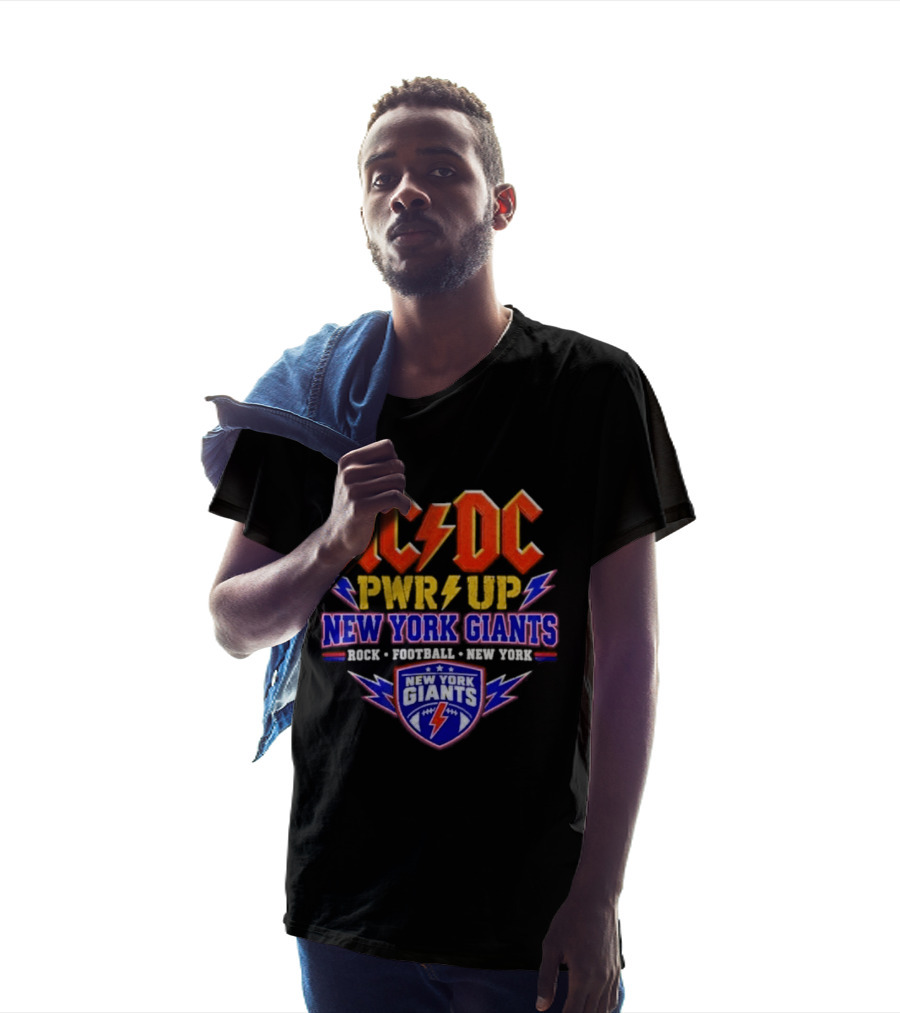 ACDC PWR UP New York Giants Rock Football Tour T-Shirt