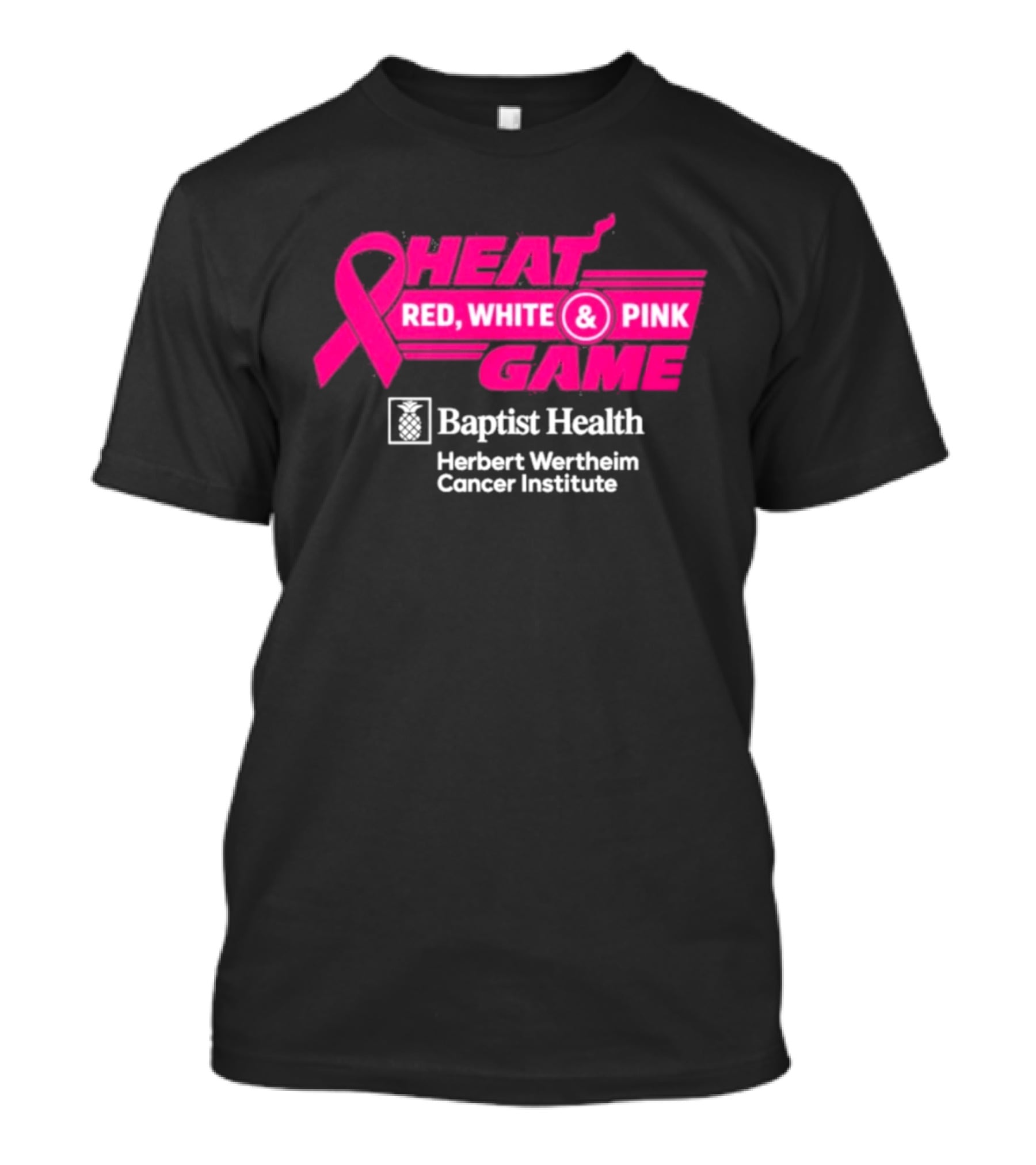 Breast Cancer Awareness Heat Game Red White Pink Baptist Health Herbert Wertheim T-Shirt