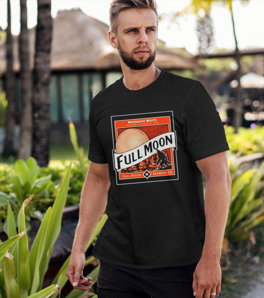 Midnight White Werewolf Wheat Ale Full Moon Brewing Co Full Moon T-Shirt