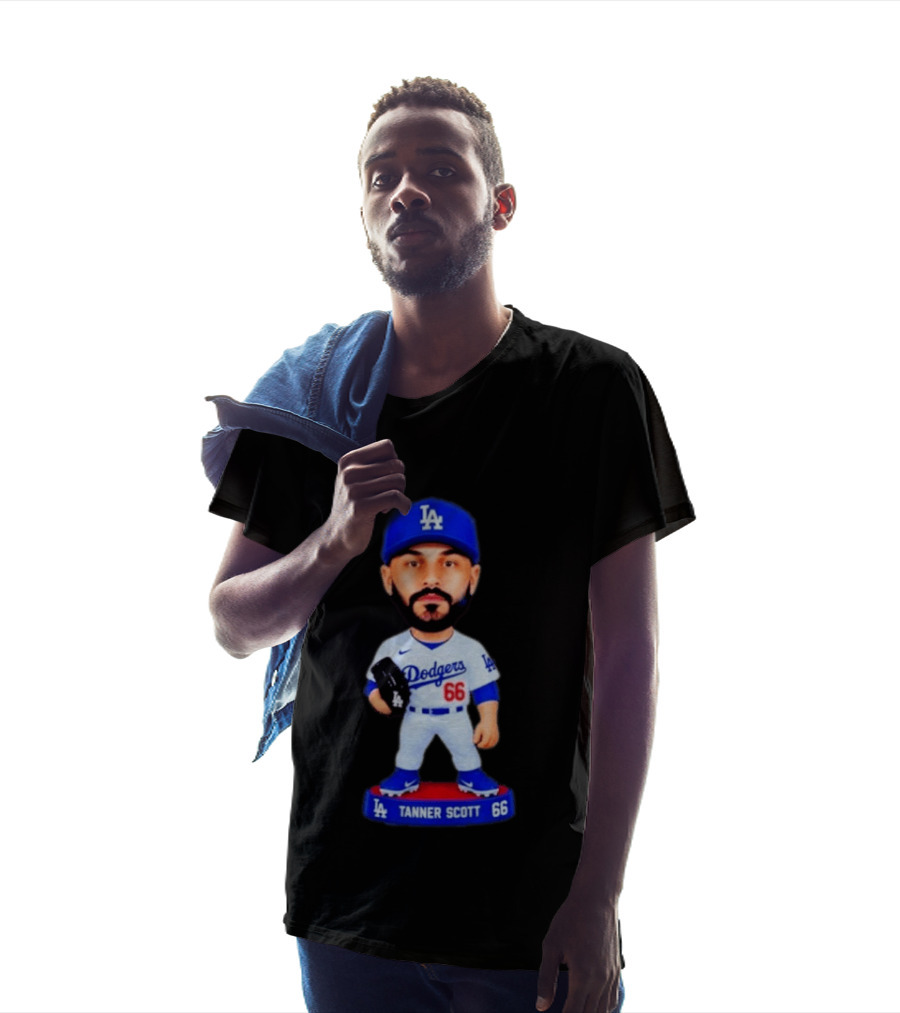 Tanner Scott Los Angeles Dodgers Number 66 Bobblehead Collectible T-Shirt