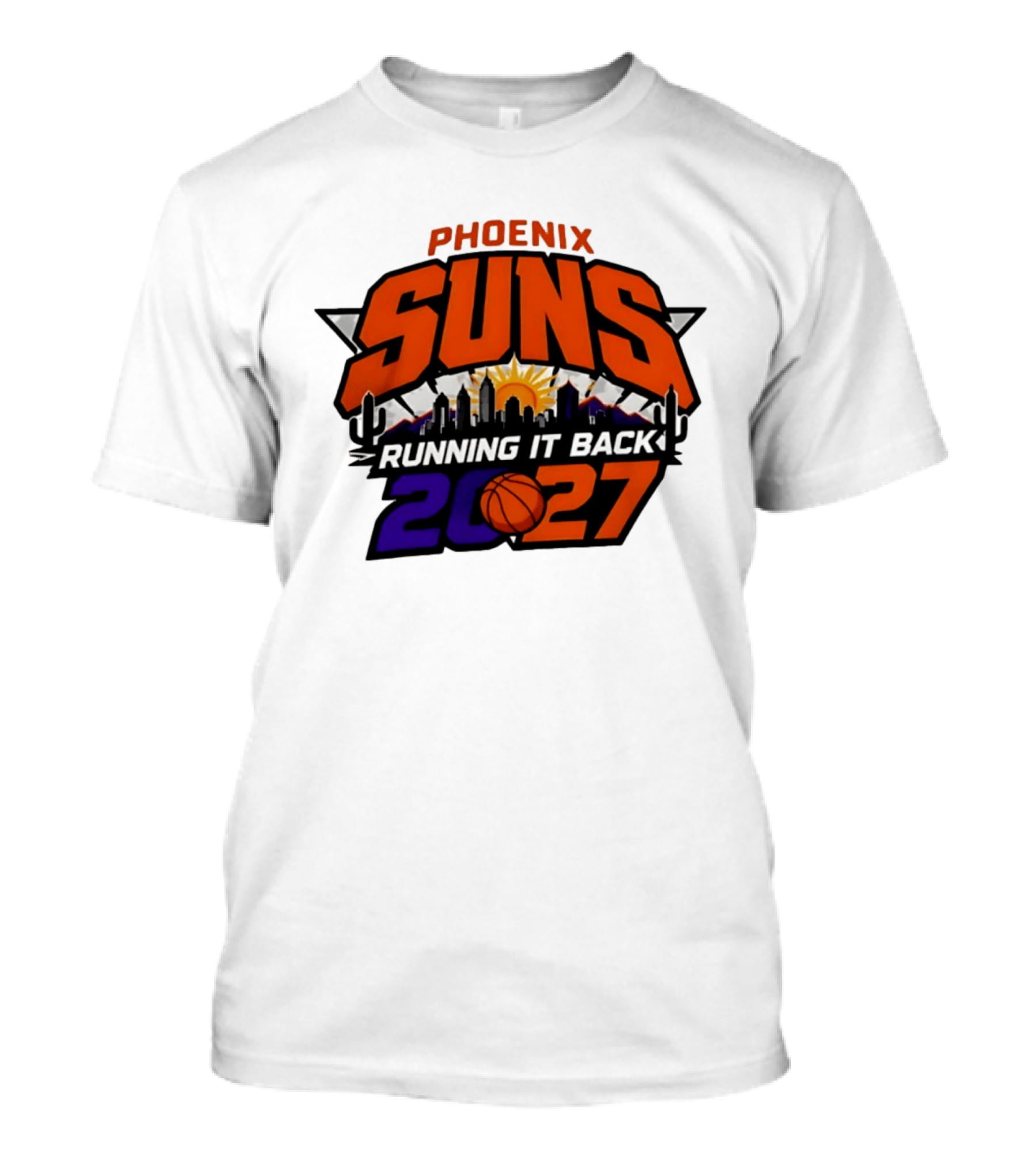 Phoenix Suns Running It Back 2027 NBA Skyline Basketball T-Shirt
