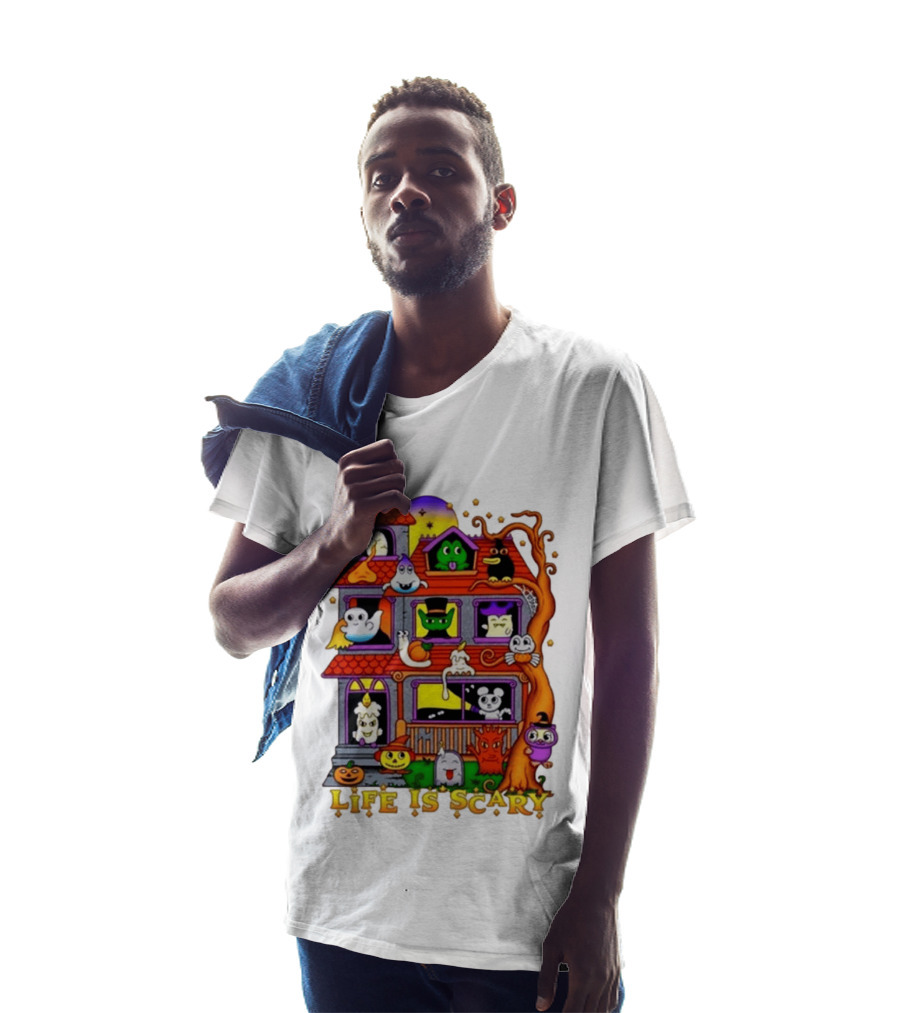 Life Is Scary Spooky Haunted House Halloween T-Shirt