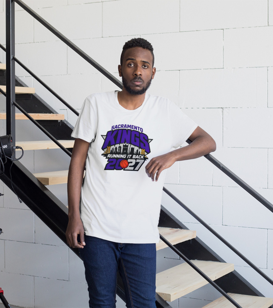 Sacramento Kings 2027 Running It Back Skyline Basketball T-Shirt