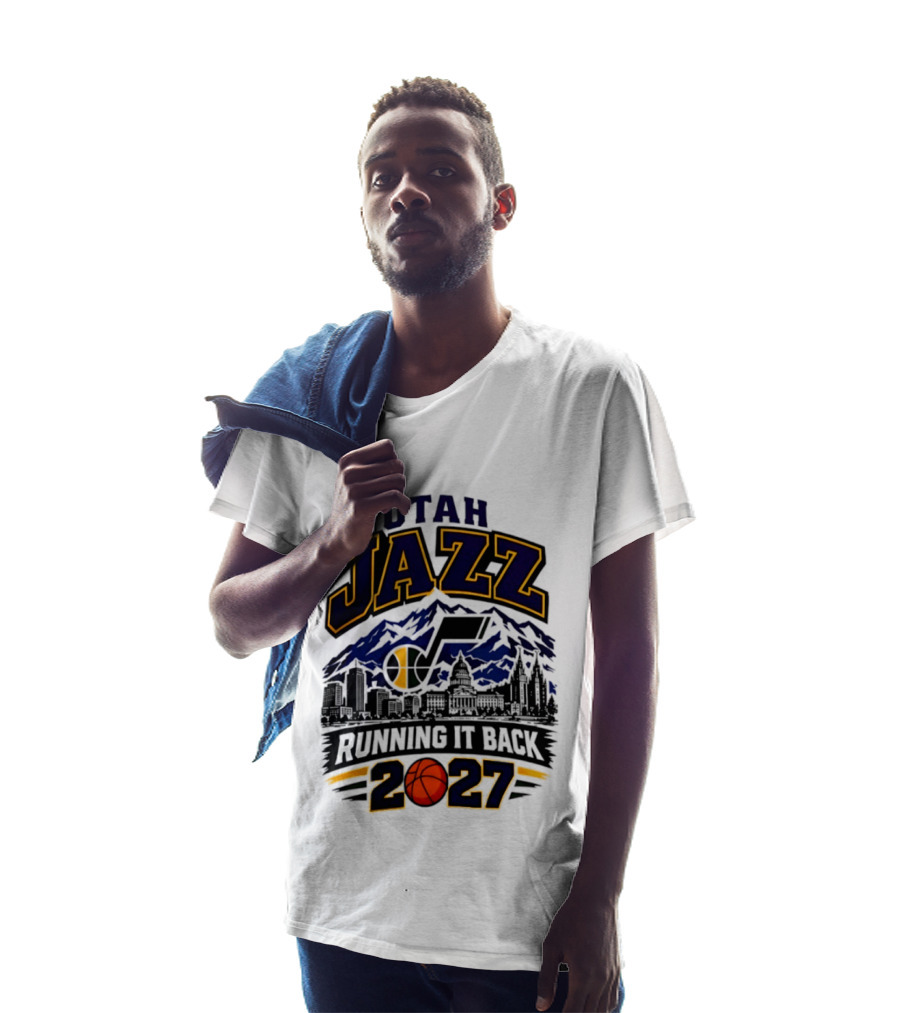 Utah Jazz Basketball Running It Back 2027 Skyline T-Shirt