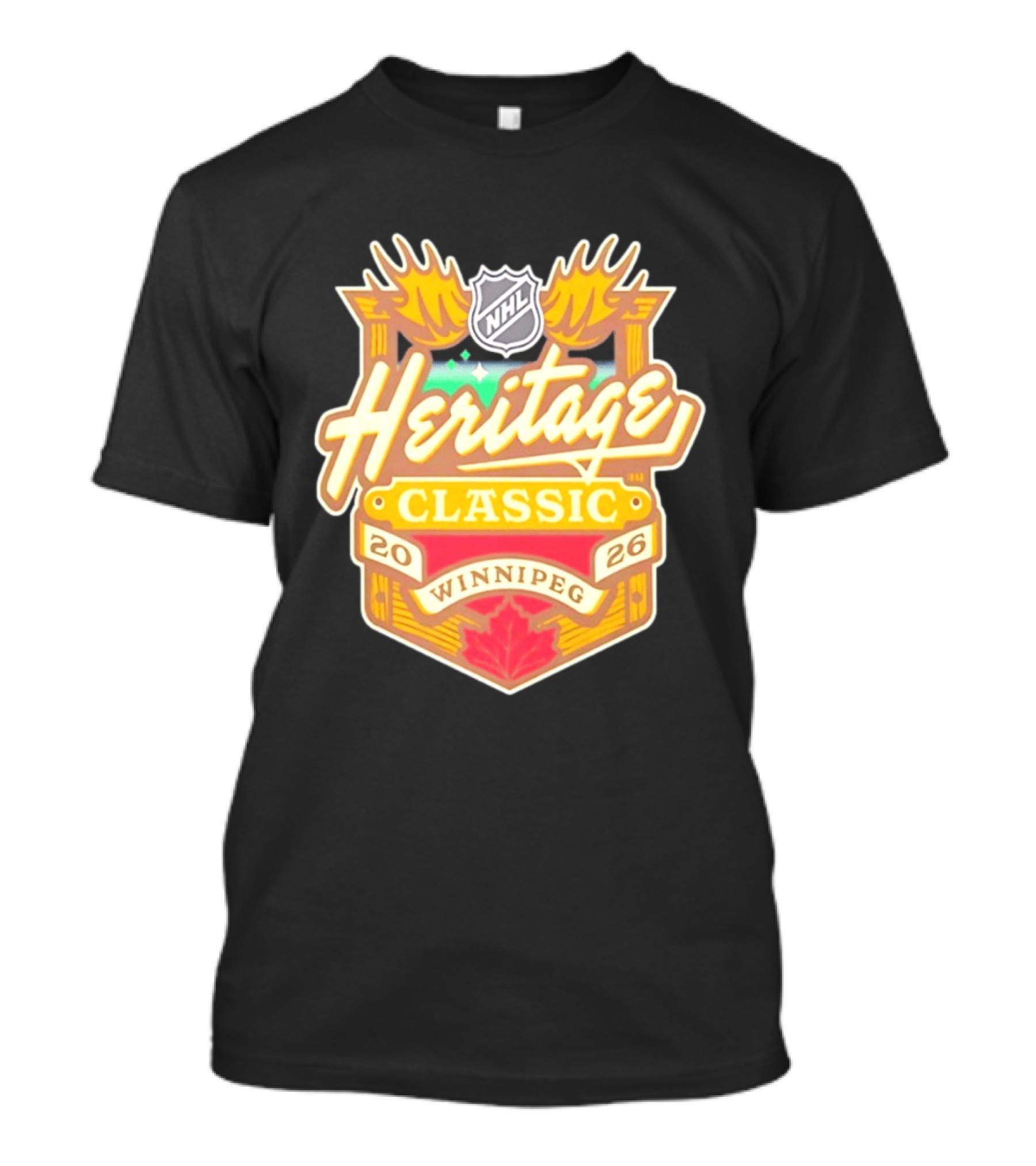 NHL Heritage Classic 2026 Winnipeg Moose Logo Maple Leaf T-Shirt