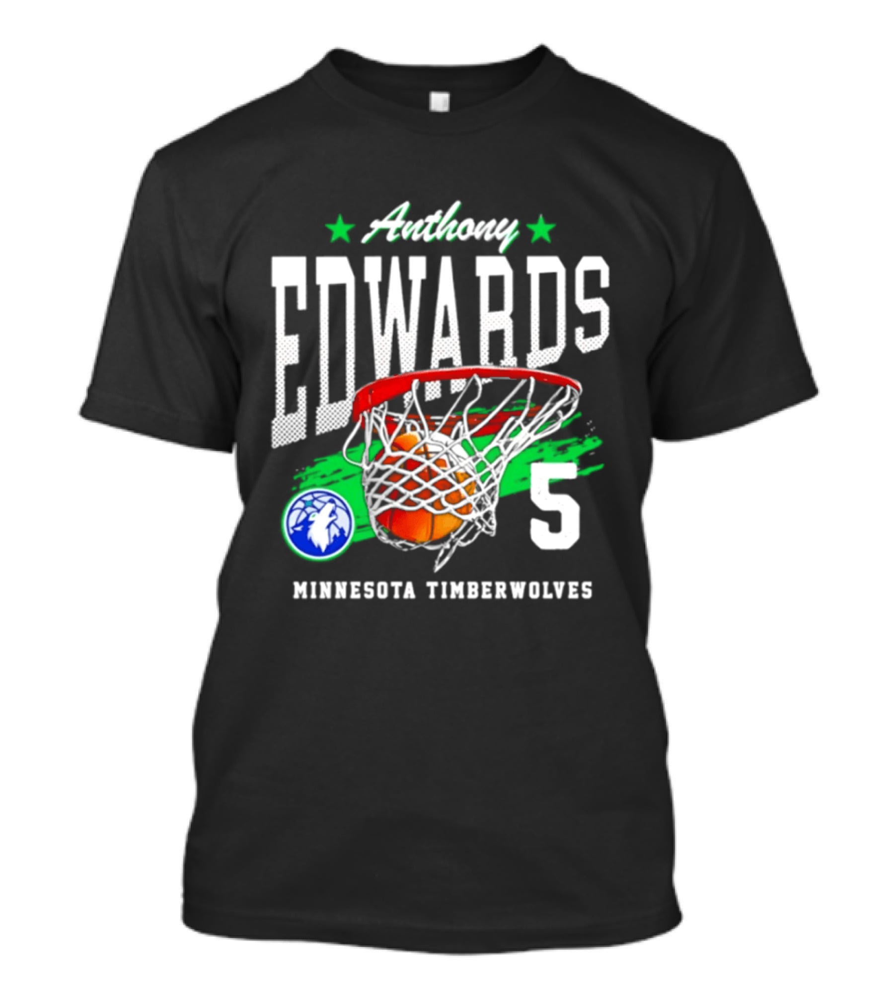 Anthony Edwards 5 Minnesota Timberwolves Basketball Net Dunk T-Shirt
