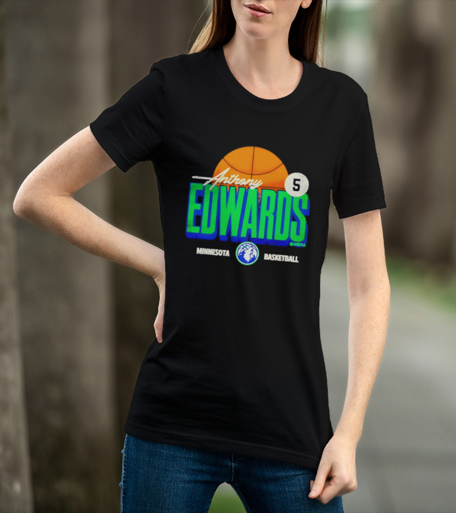 Anthony Edwards 5 Minnesota Basketball Timberwolves Player T-Shirt