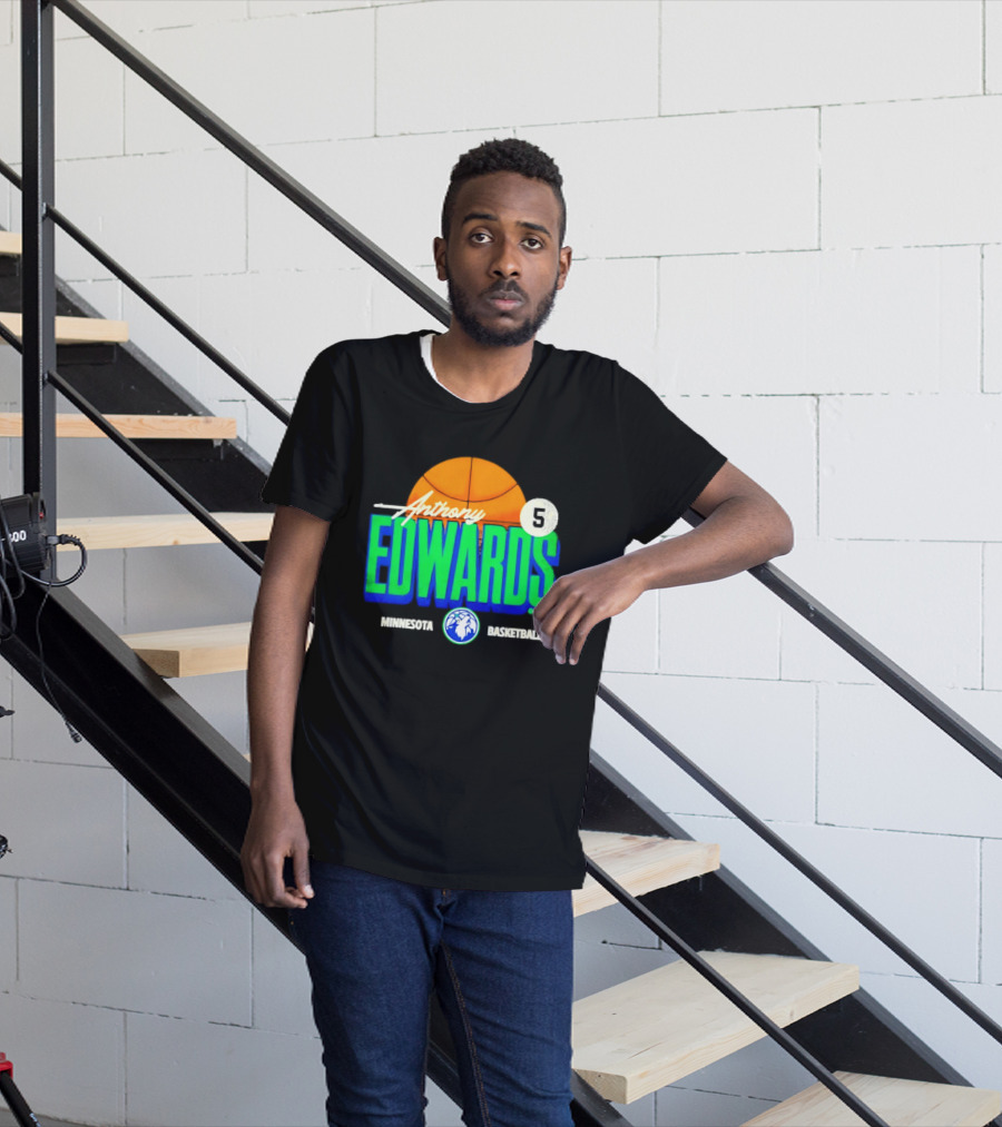 Anthony Edwards 5 Minnesota Basketball Timberwolves Player T-Shirt