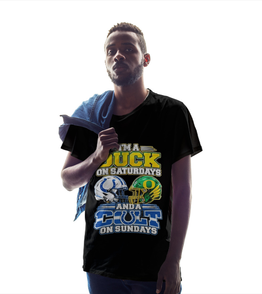 I'm A Duck On Saturdays And A Colt On Sundays Helmet Clash T-Shirt