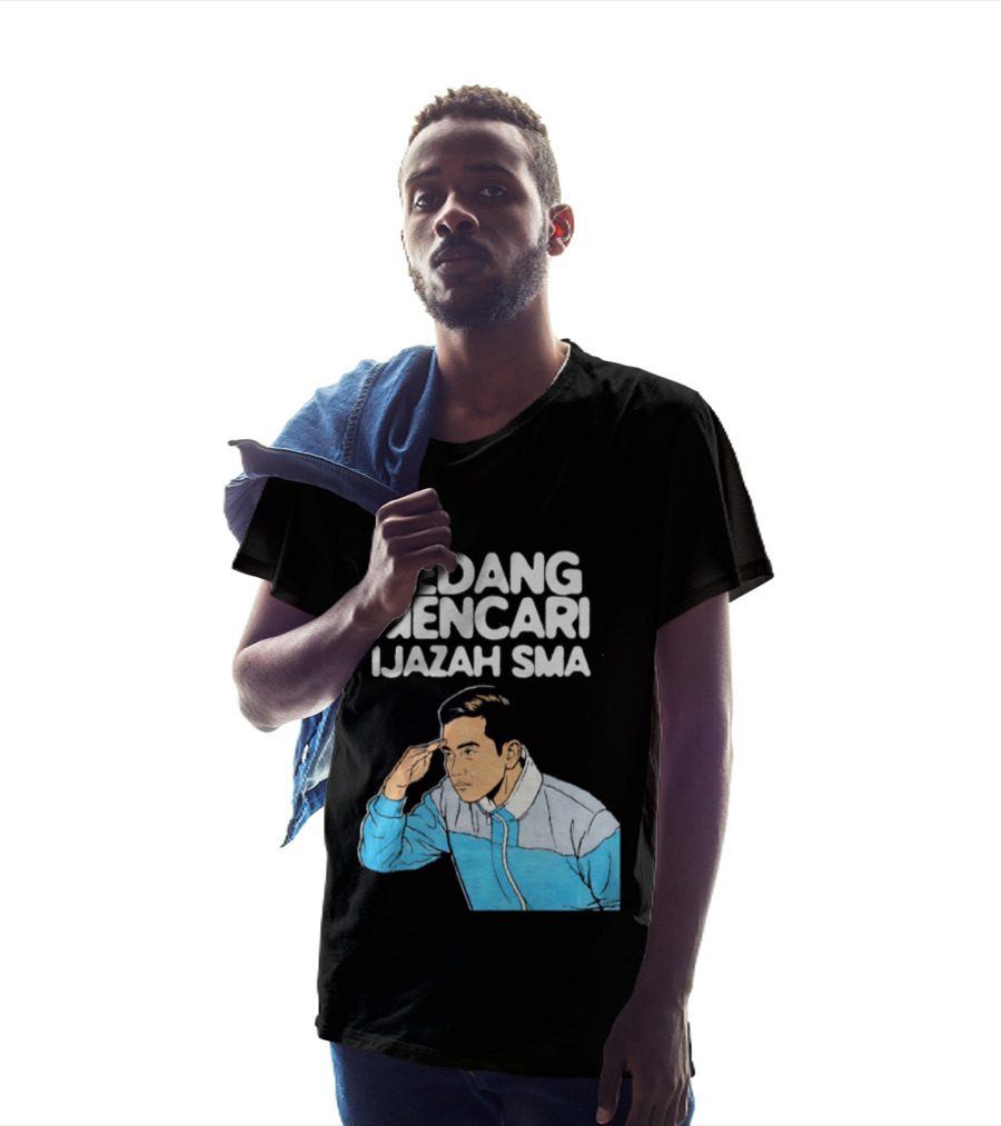 Sedang Mencari Ijazah SMA Man In Blue Jacket Visual T-Shirt
