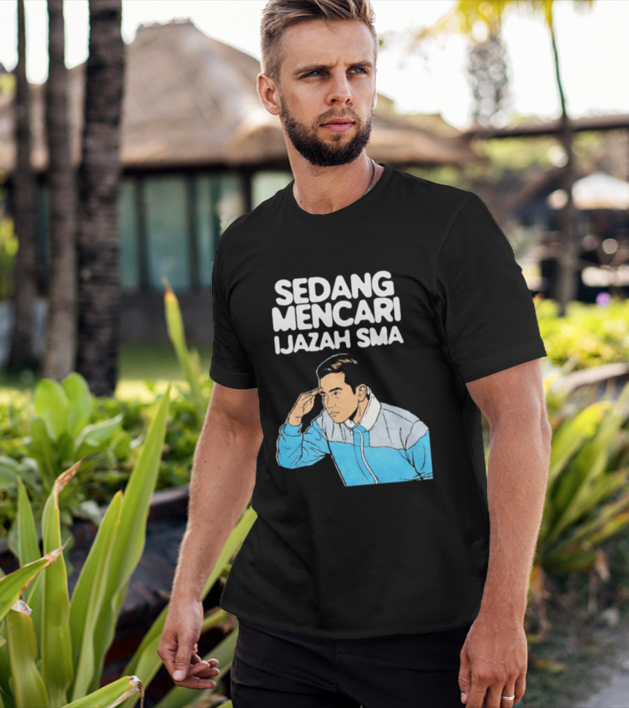 Sedang Mencari Ijazah SMA Man In Blue Jacket Visual T-Shirt