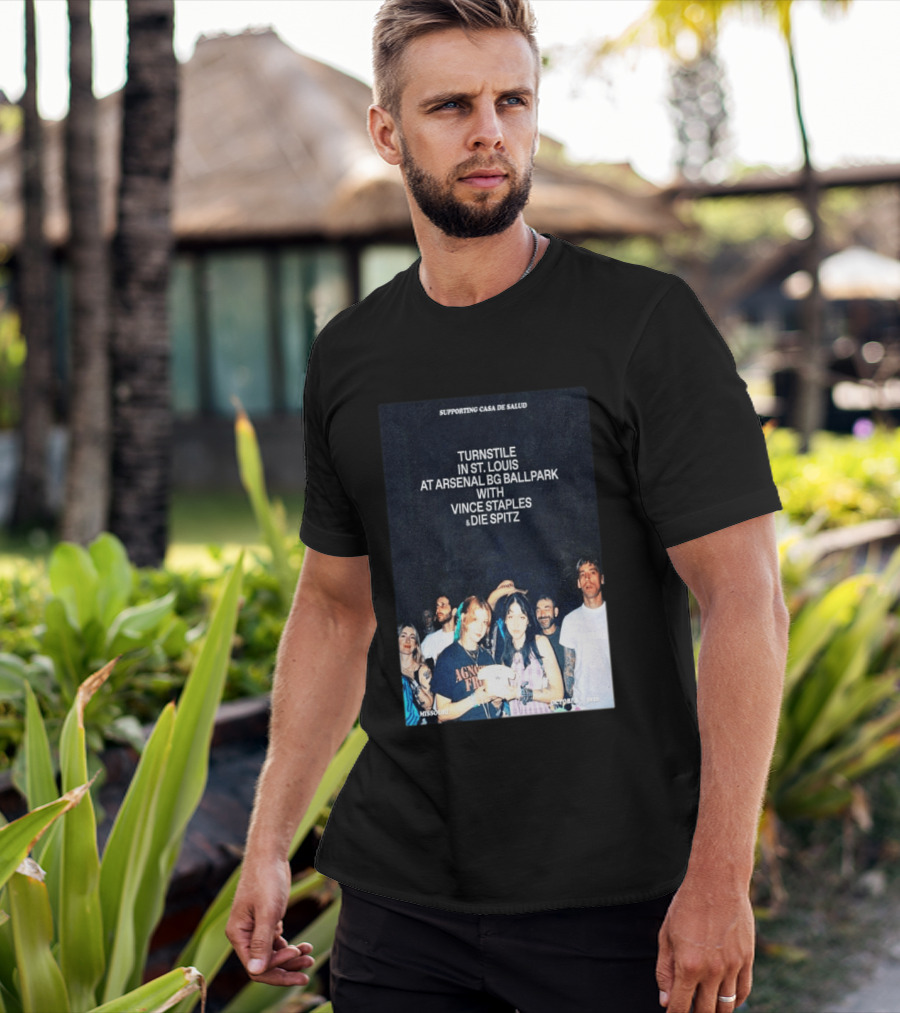 Turnstile St. Louis Arsenal BG Ballpark Vince Staples Die Spitz October 2026 Supporting Casa De Salud Missouri T-Shirt