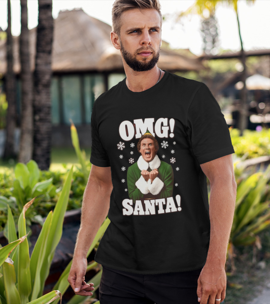 OMG Santa Will Ferrell Christmas Elf Snowflakes T-Shirt