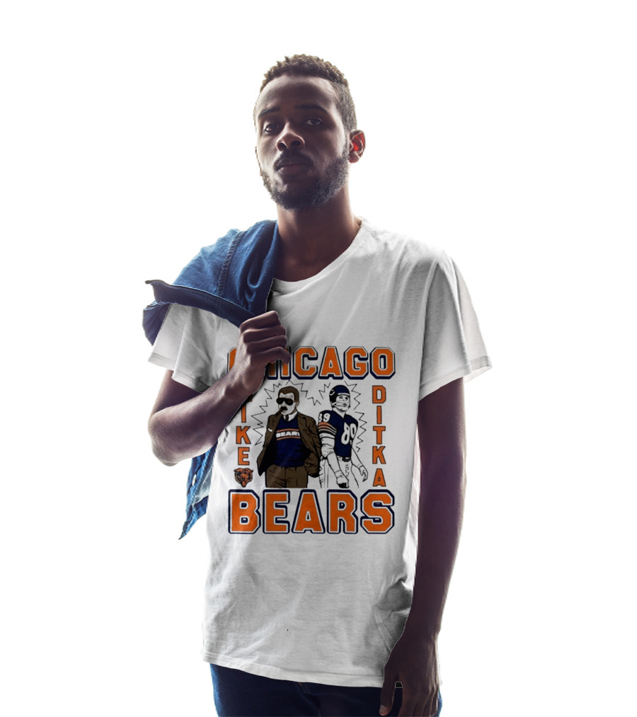 Mike Ditka Chicago Bears Vintage Homage Ash Grey T-Shirt