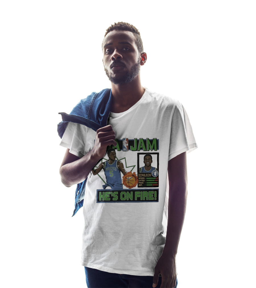 NBA Jam Wolves Edwards He's On Fire 2026 T-Shirt