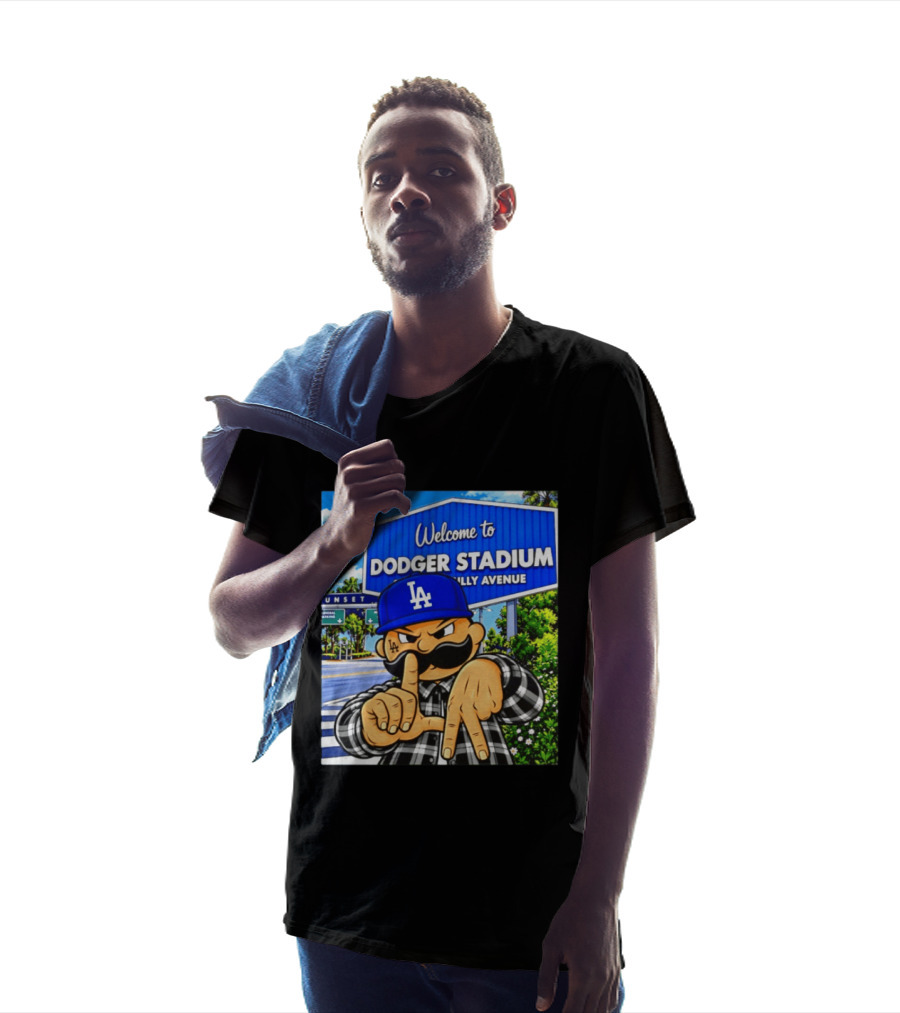 Welcome To Dodger Stadium Sunset Billy Avenue LA Dodgers Cholo T-Shirt