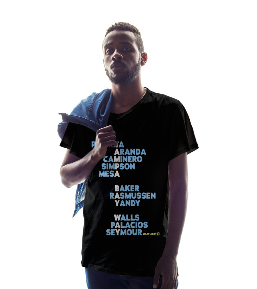 Tampa Bay Player Names Peralta Aranda Caminero Simpson Mesa Baker Rasmussen Yandy Walls Palacios Seymour T-Shirt
