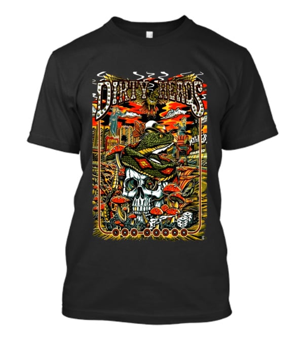 Dirty Heads Las Vegas 2026 Event With Snake Skull And Neon Lights T-Shirt