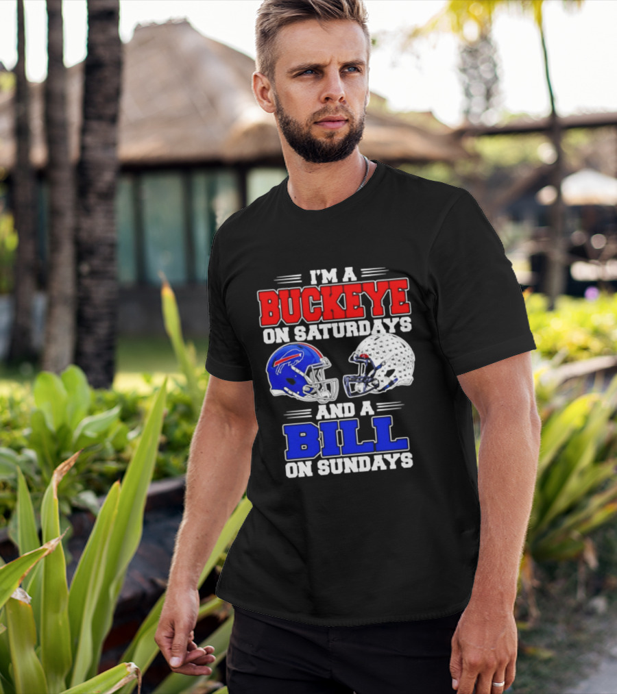 Ohio State Buckeyes Saturdays Buffalo Bills Sundays Fan 2026 T-Shirt