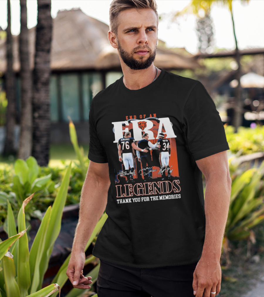 End Of An Era Legends Thank You For The Memories Bears Football 76 34 T-Shirt