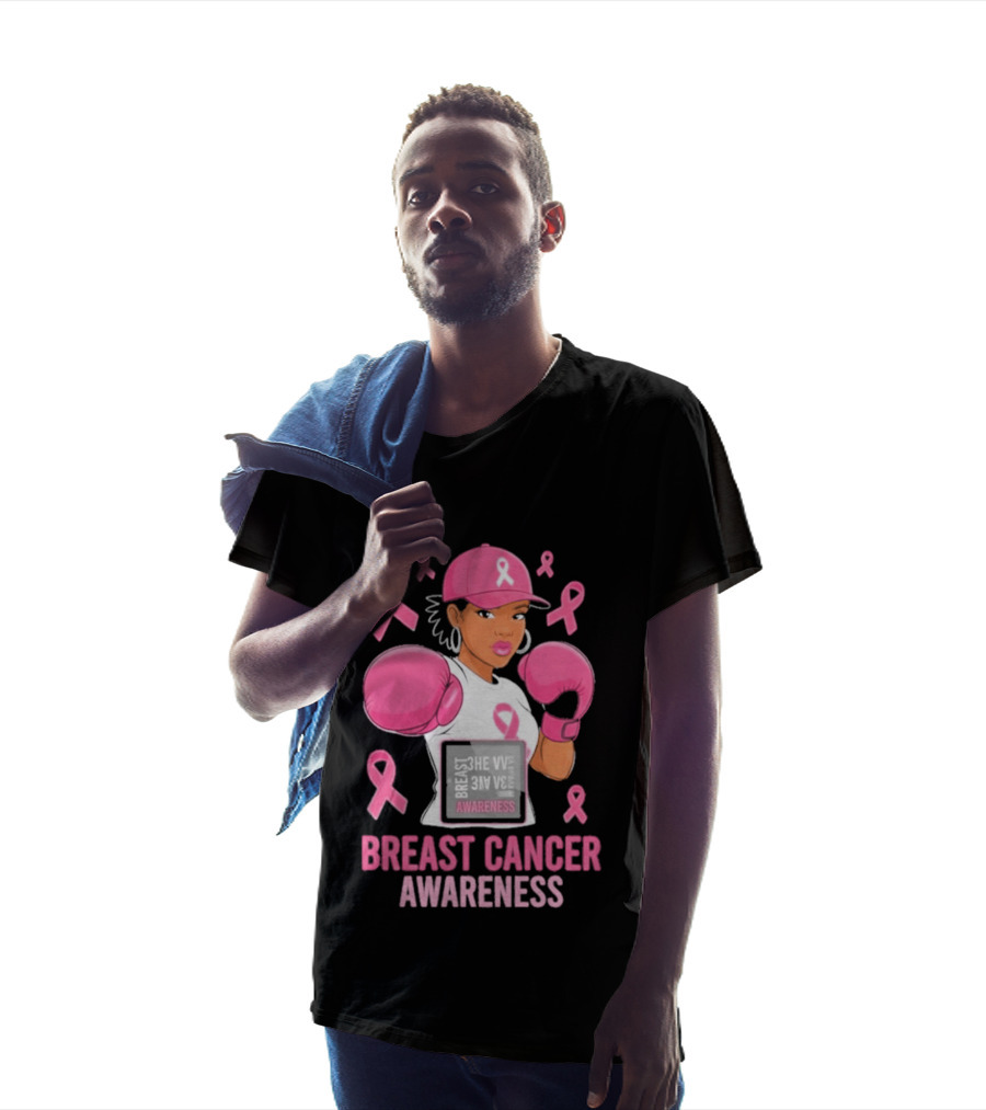 Breast Cancer Awareness Pink Boxing Fighter Empowerment T-Shirt