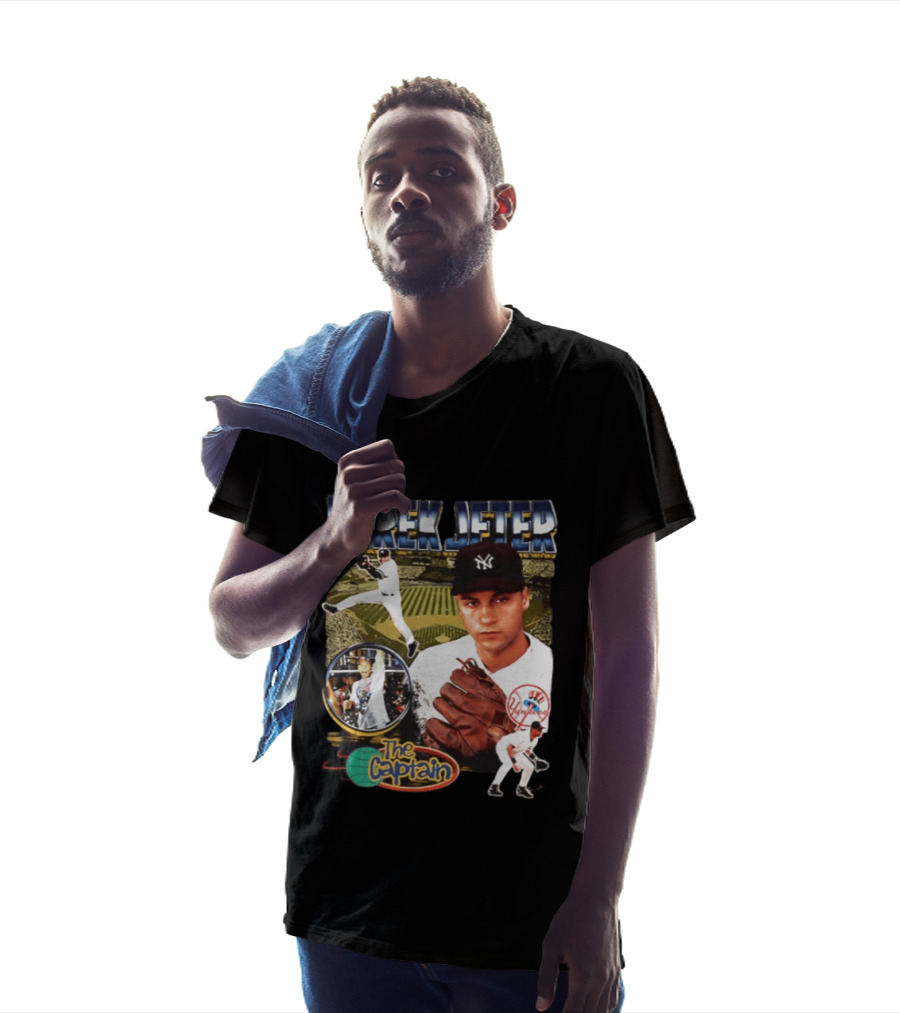 Derek Jeter New York Yankees The Captain MLB Player Tribute Two Sided T-Shirt