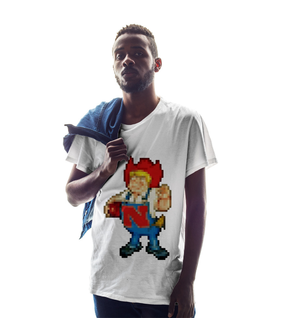 Herbie Husker Nebraska Cornhuskers Pixelated Character With Football T-Shirt