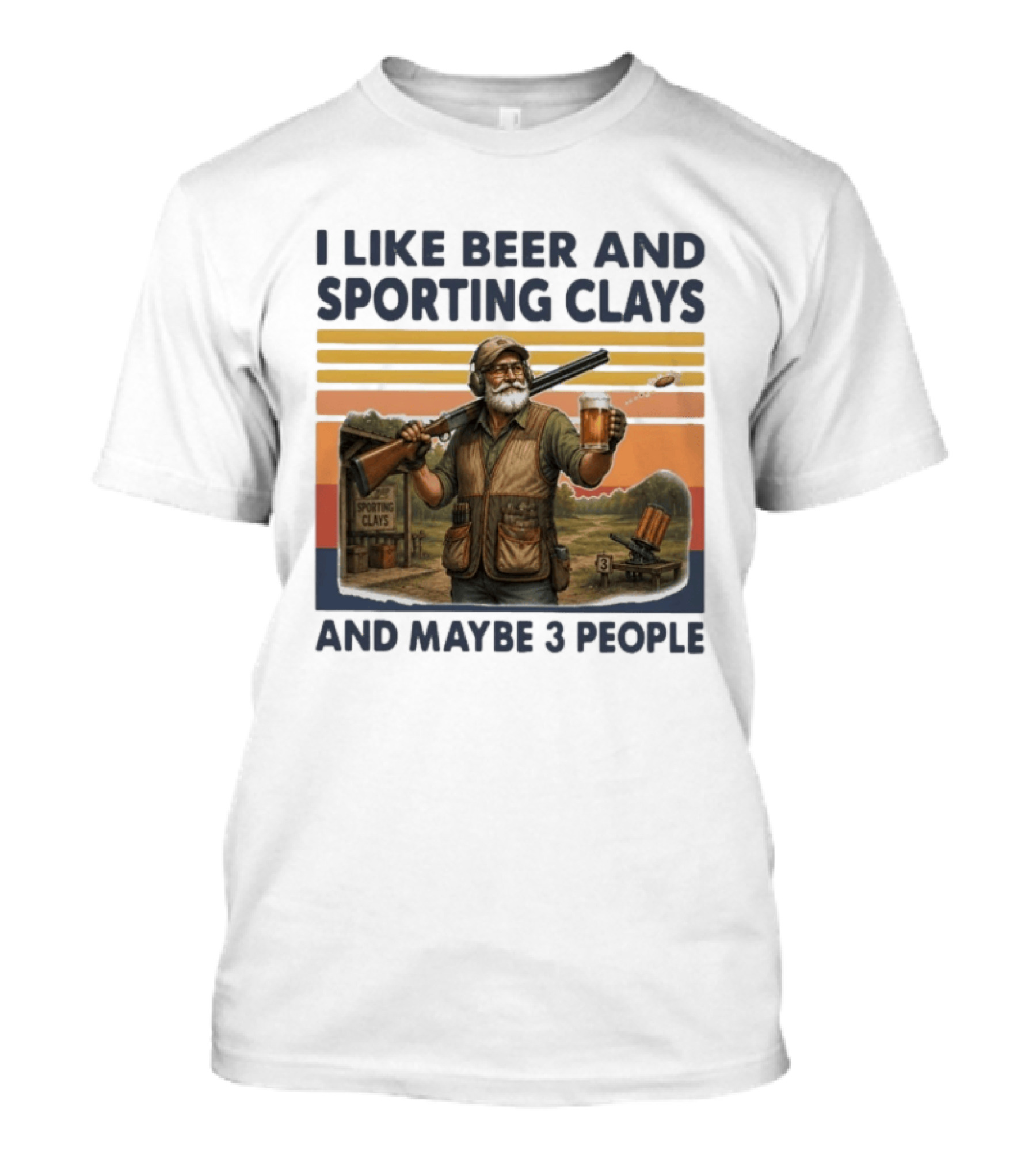 I Like Beer And Sporting Clays And Maybe 3 People Enthusiast Humor T-Shirt