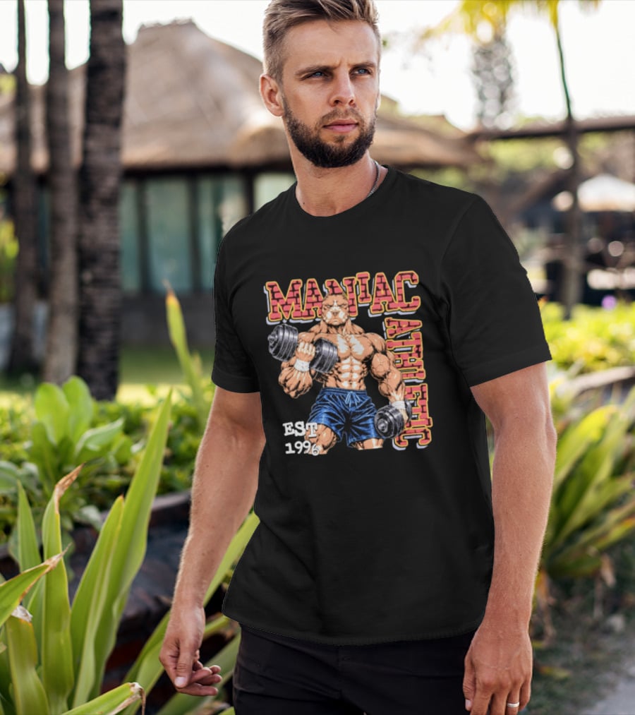 Pitbull Bodybuilder Maniac Athletic Est 1996 T-Shirt